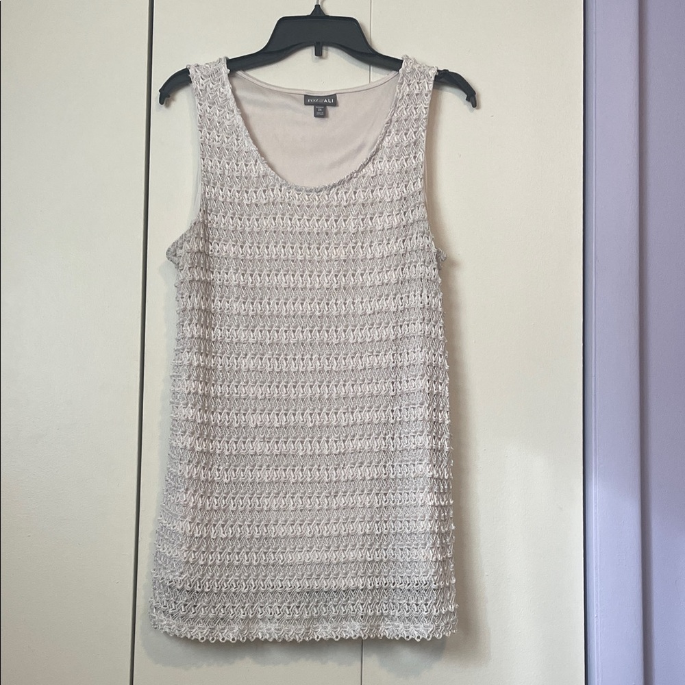 Chico's Textured Cream Tank Top
